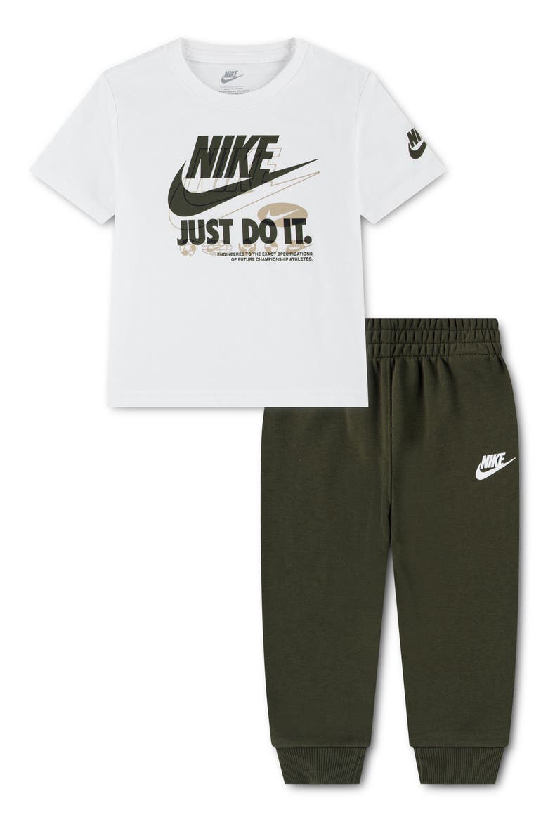 Kids' Sportswear Graphic T-Shirt & Fleece Joggers Set, Main, color, CARGO KHAKI