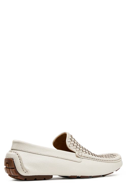 Donald Pliner Woven Leather Driver In Off White/offw