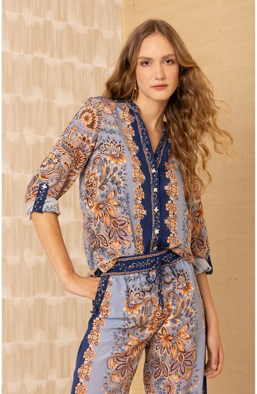 Hale Bob Jaylani Silk Pant In Blue