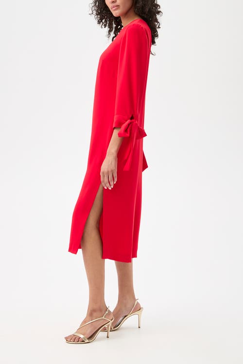 Trina Turk Drama Tie Sleeve Midi Dress In Red