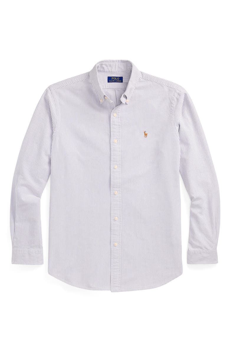 Polo Ralph Lauren Stripe Classic Fit Oxford Button-Down Shirt, Alternate, color, Thistle/ White