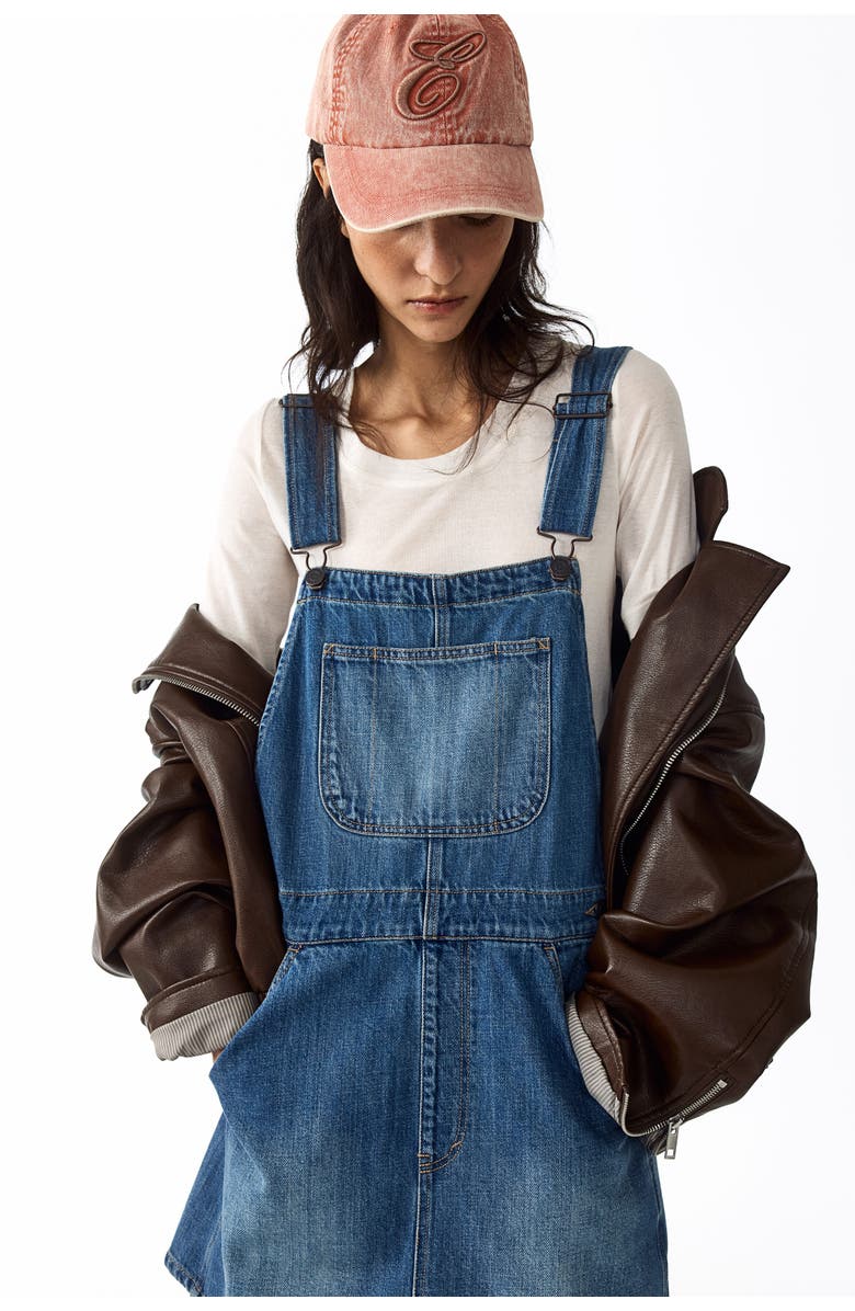 H&M Denim Dungaree Dress, Alternate, color, Denim Blue