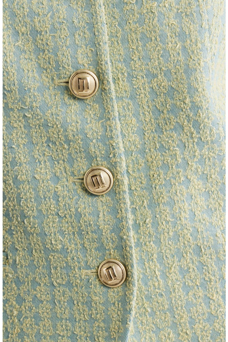 The Abigail Cotton Tweed Vest, Alternate, color, DENIM BLUE/ GOLDEN HOUR