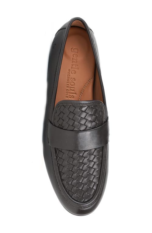 Gentle Souls By Kenneth Cole Crew Woven Leather Loafer In Chocolate Leather