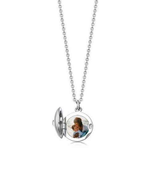 Astley Clarke Silver Biography Mini Silver Locket Necklace In Metallic