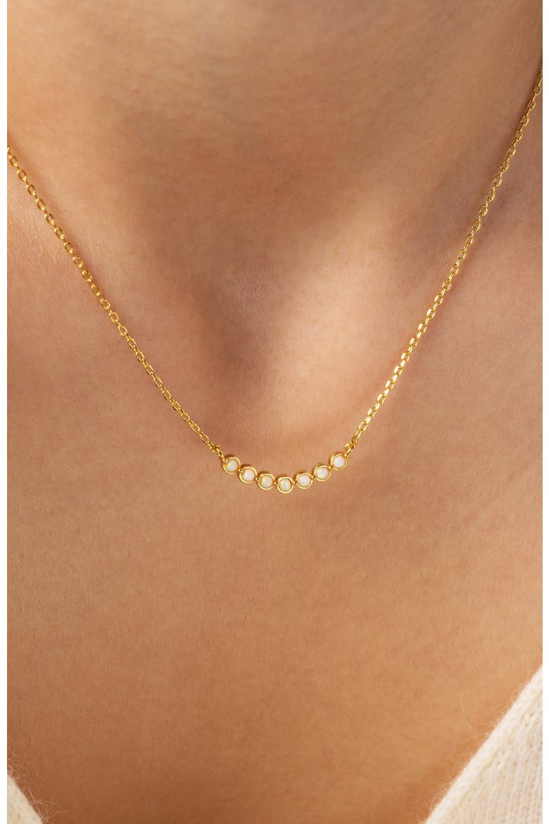 Opal Arc Necklace, Alternate, color, Silver