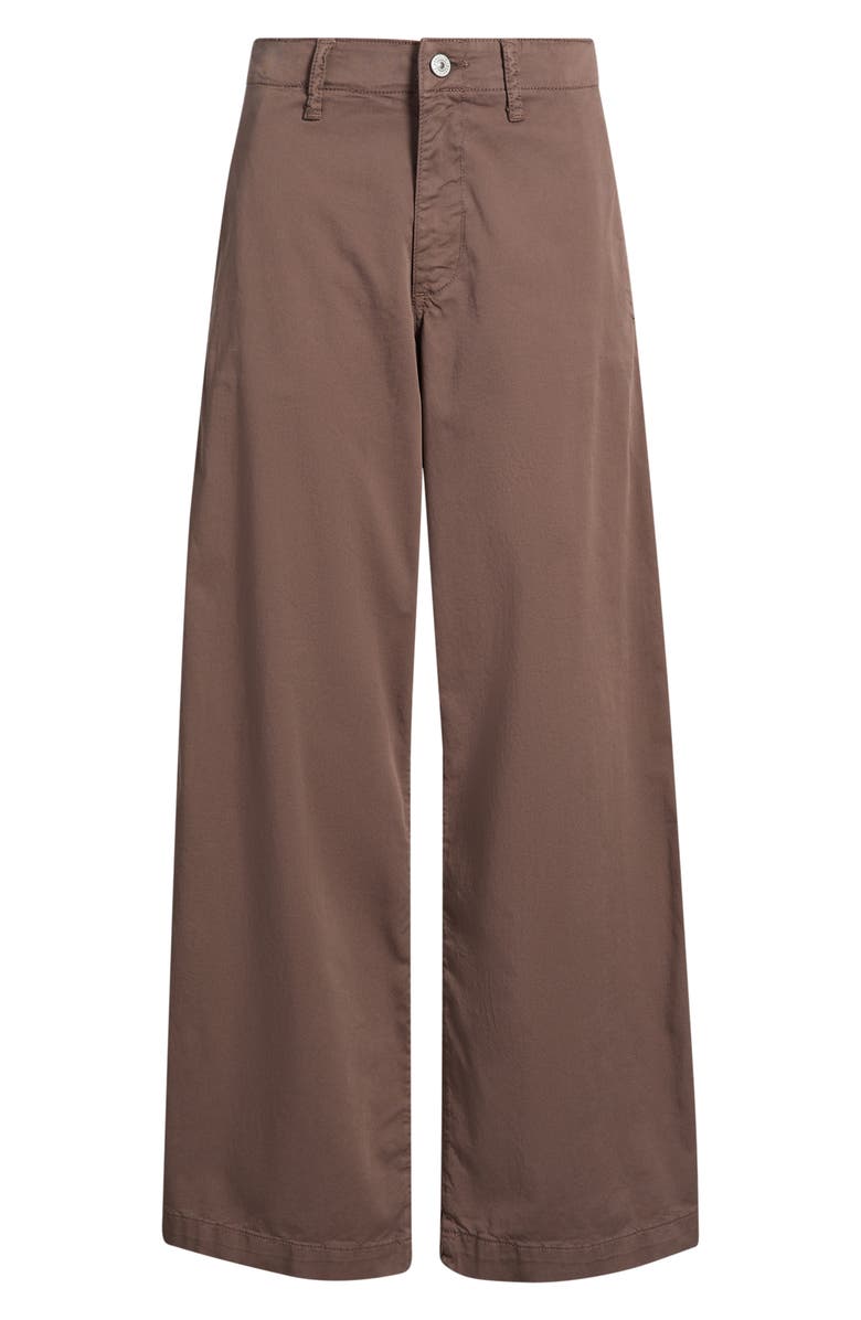 Brooklyn Industries Lorimer Stretch Cotton Wide Leg Pants, Main, color, French Roast Colored