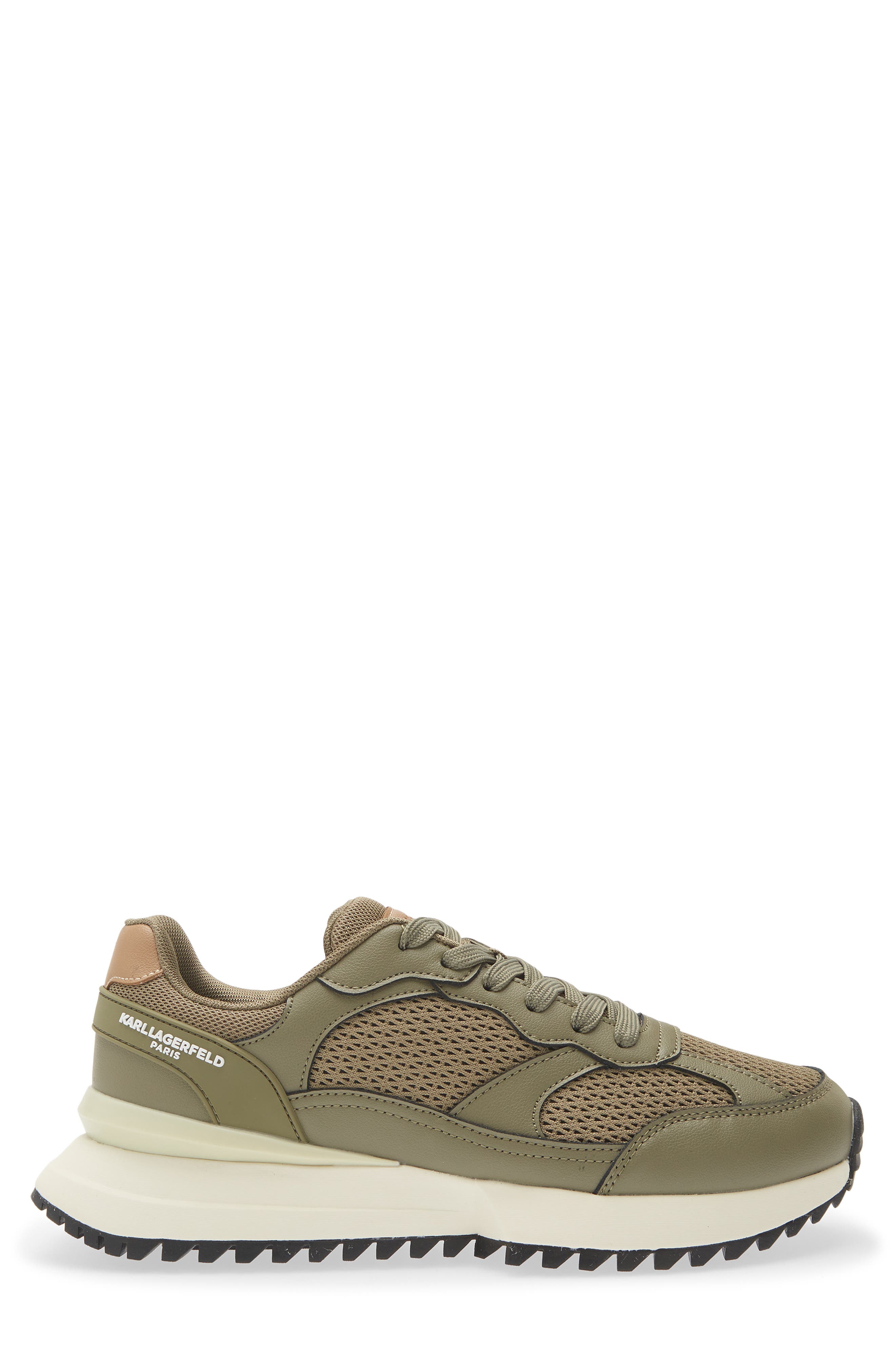 KARL LAGERFELD PARIS Clovis Mixed Media Sneaker, Alternate, color, Green