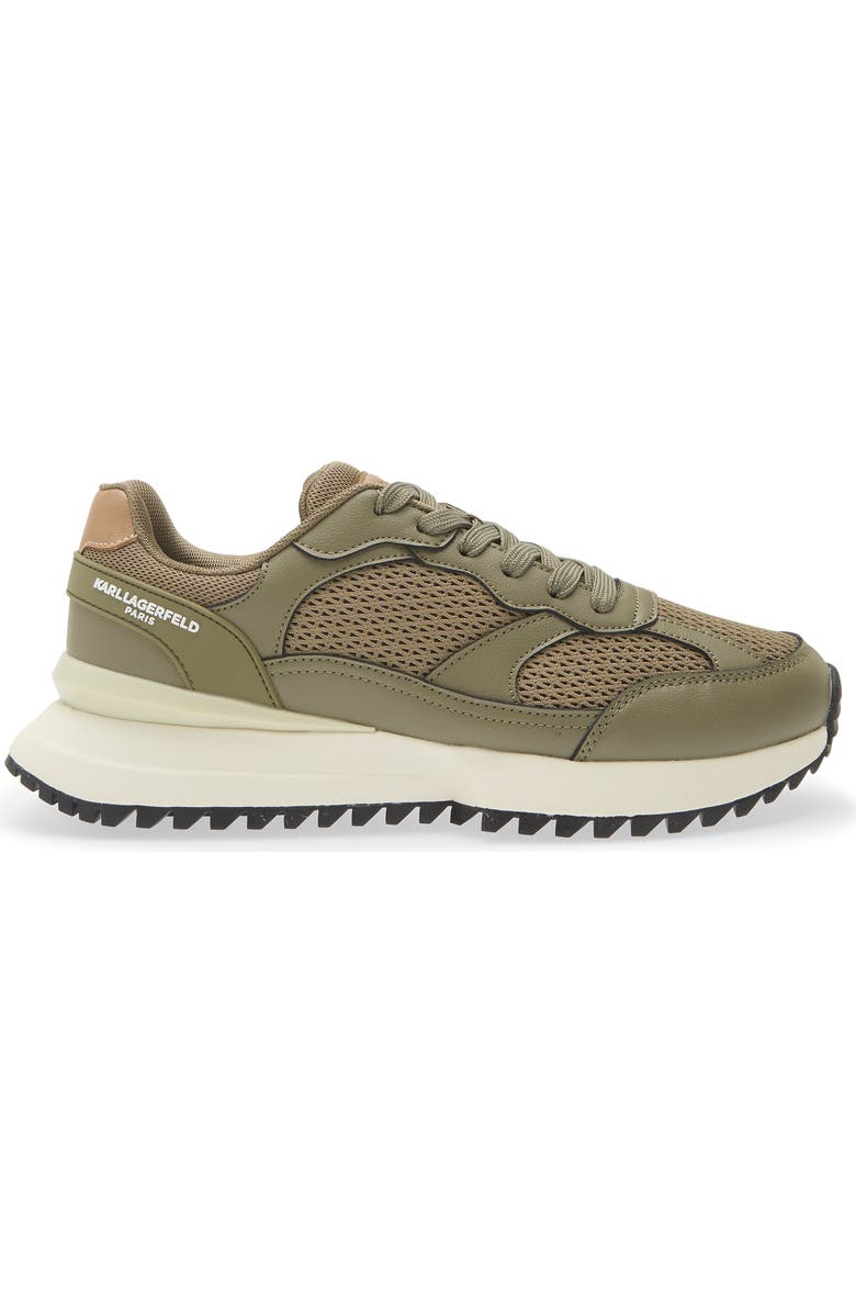 KARL LAGERFELD PARIS Clovis Mixed Media Sneaker, Alternate, color, Green