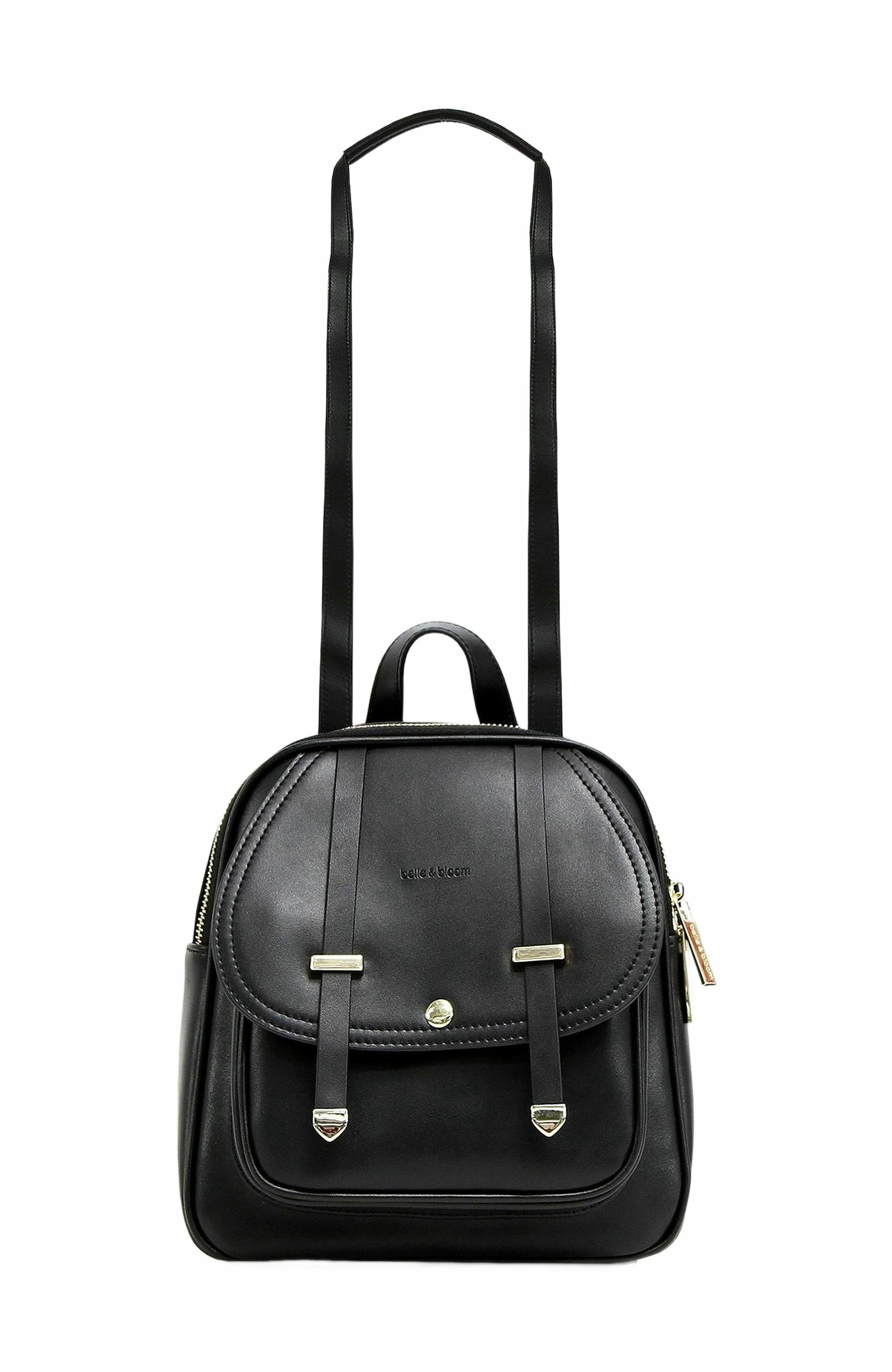 Belle & Bloom Camila Leather Backpack, Alternate, color, Black