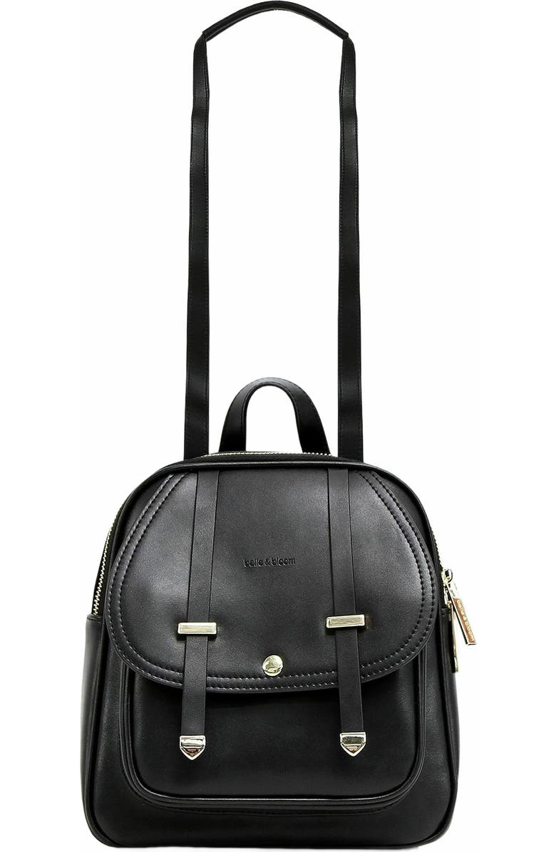 Belle & Bloom Camila Leather Backpack, Alternate, color, Black