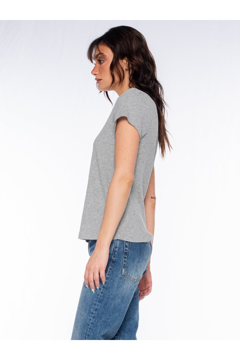 Slim Deep V-Neck Rib Back Tee, Alternate, color, White
