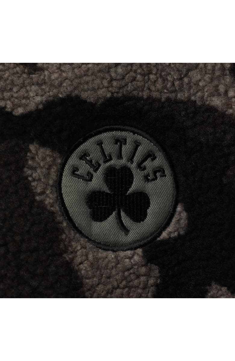 THE WILD COLLECTIVE Women's The Wild Collective Black Boston Celtics Camo Sherpa Full-Zip Bomber Jacket, Alternate, color, Black