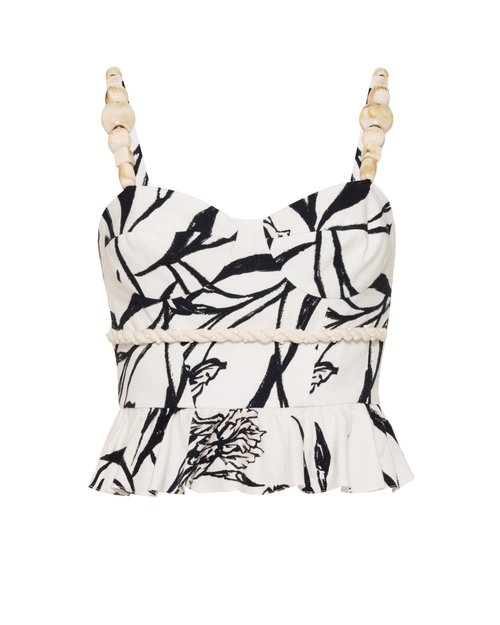 Patbo Iris Peplum Top In Off White