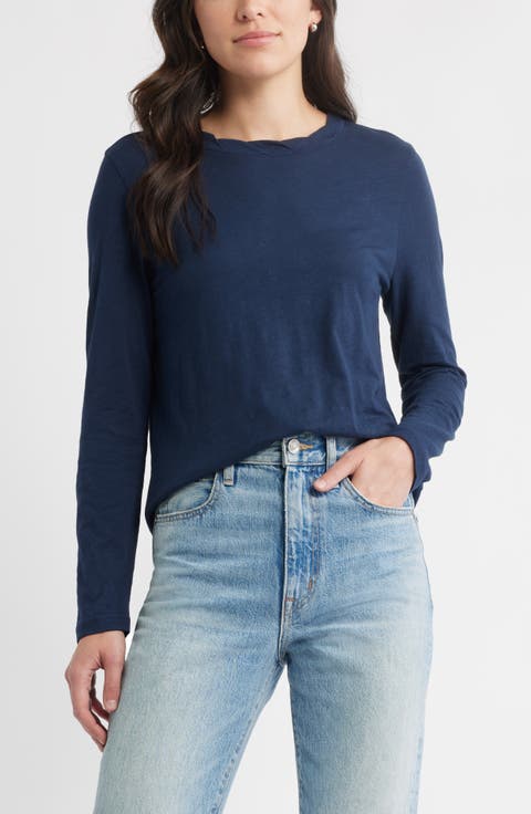 Twist Crewneck Long Sleeve T-Shirt