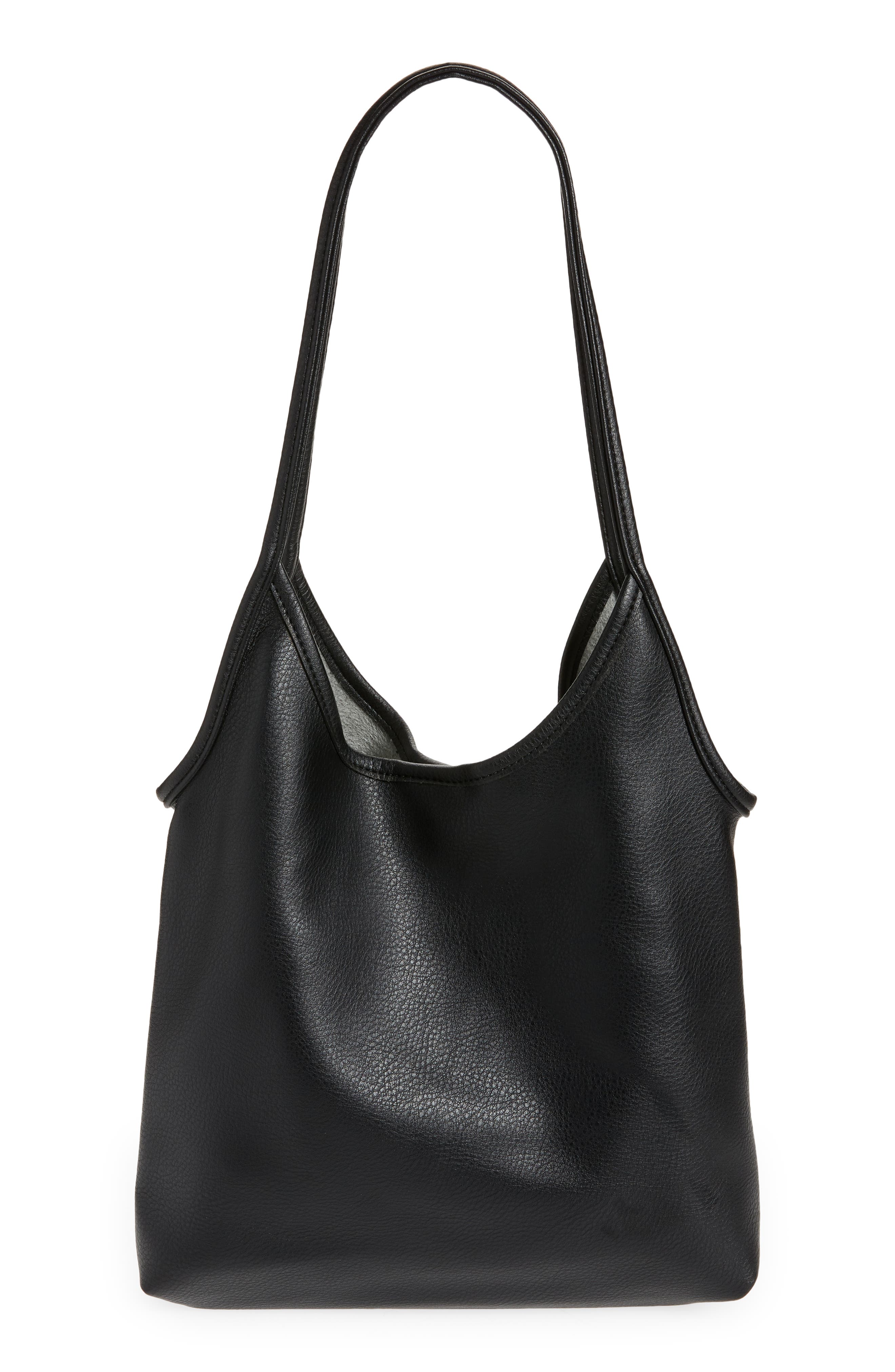 Street Level Slouchy Faux Leather Tote, Main, color, 