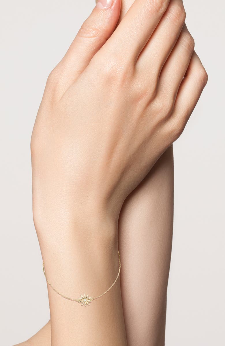 Ember Fine Jewelry 14K Yellow Gold Diamond Flower Bracelet, Alternate, color, Gold