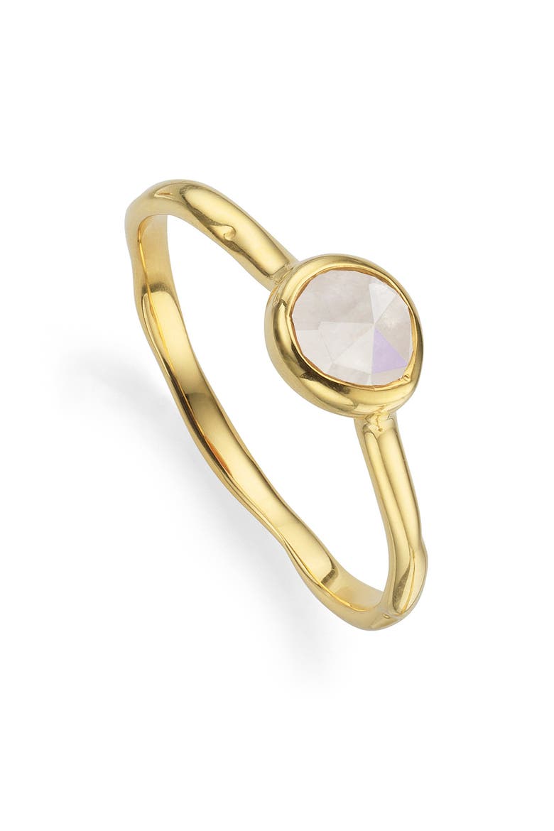 Siren Small Semiprecious Stone Stacking Ring, Main, color, GOLD