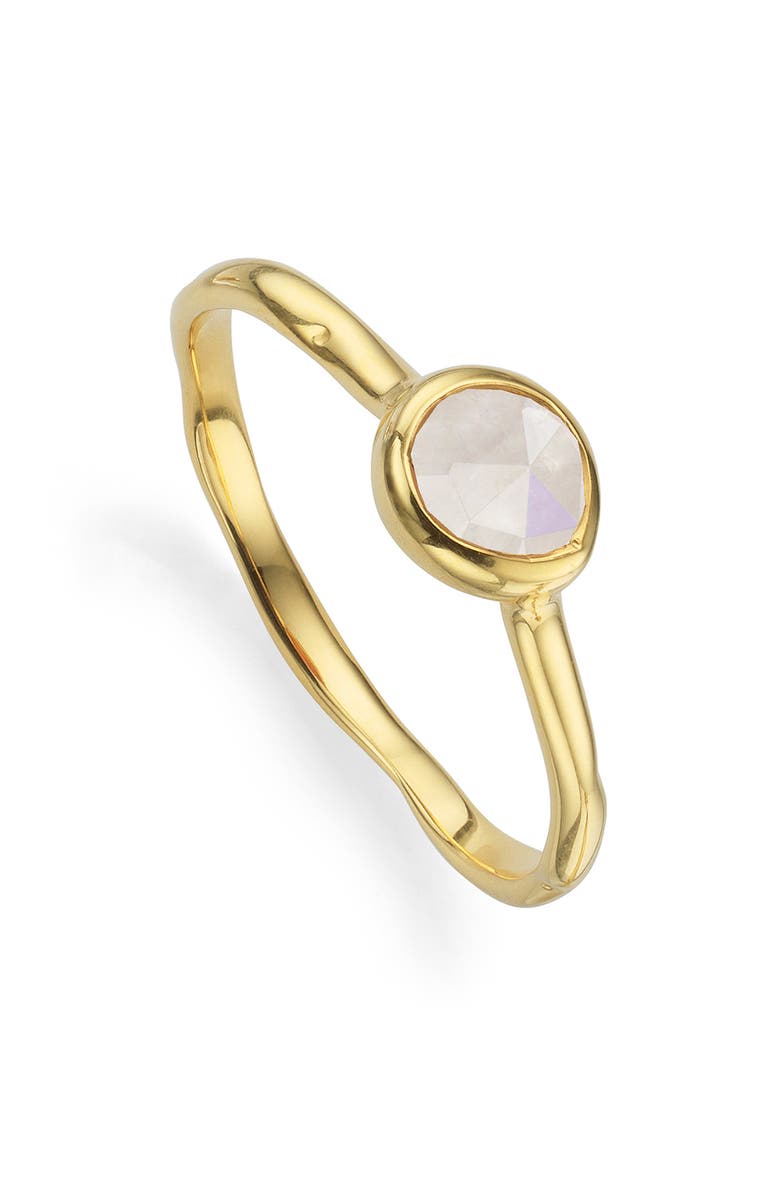 Monica Vinader Siren Small Semiprecious Stone Stacking Ring, Main, color, Gold/ Moonstone