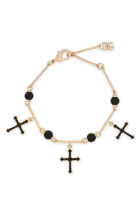 DNA Crystal Cross Charm Bracelet