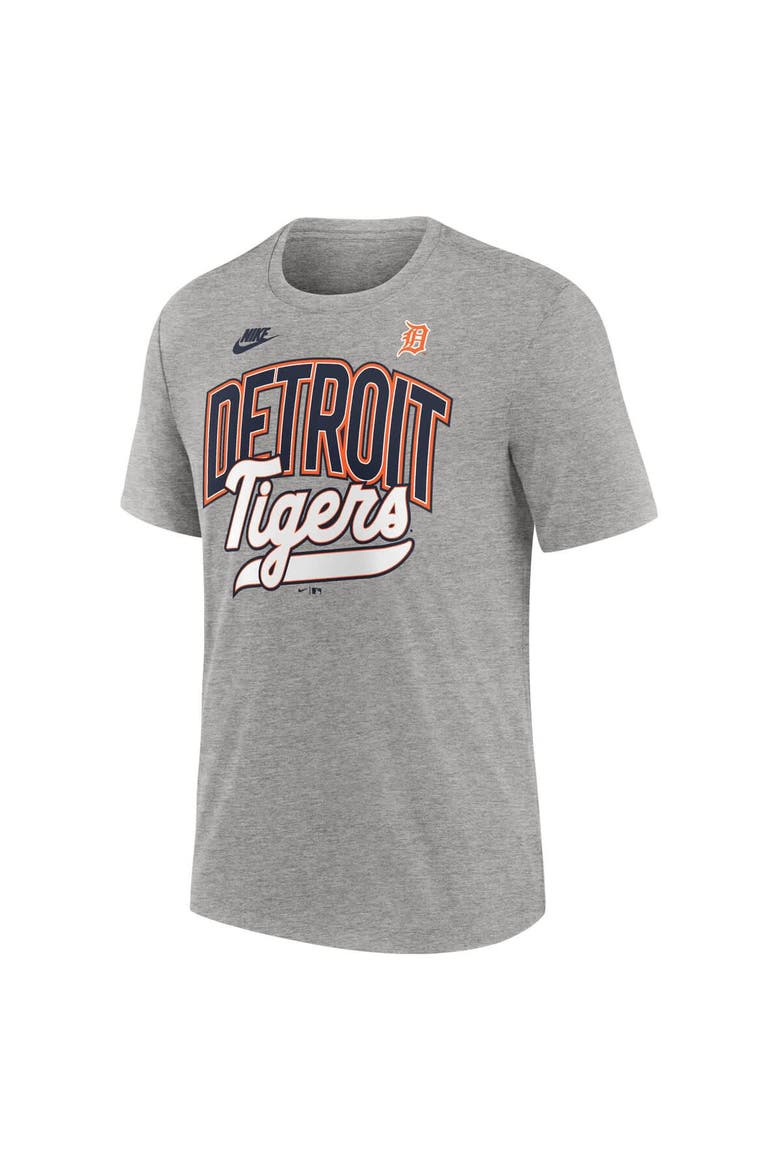 Men's Nike Heather Gray Detroit Tigers Cooperstown Collection Retro Tri-Blend T-Shirt, Alternate, color, Heather Gray