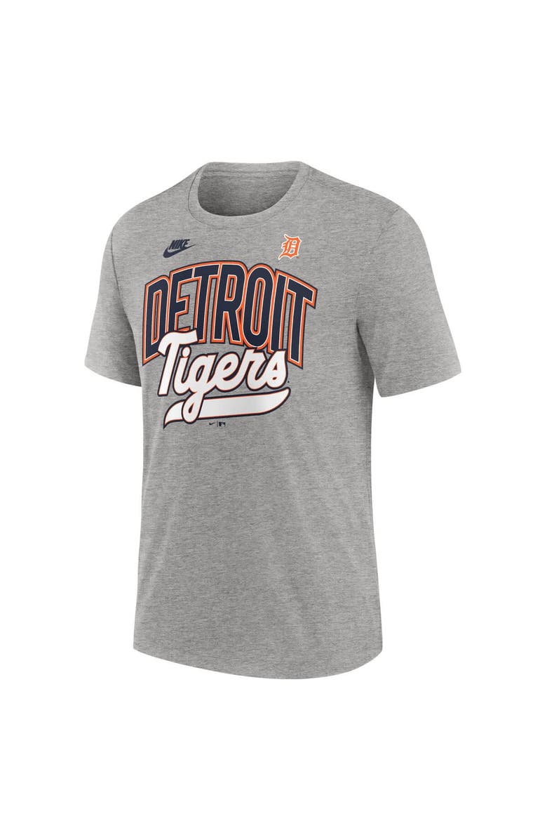 Nike Men's Nike Heather Gray Detroit Tigers Cooperstown Collection Retro Tri-Blend T-Shirt, Alternate, color, Heather Gray