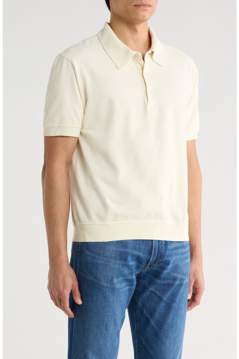 Banded Cotton Piqué Polo, Alternate, color, LIGHT BEIGE