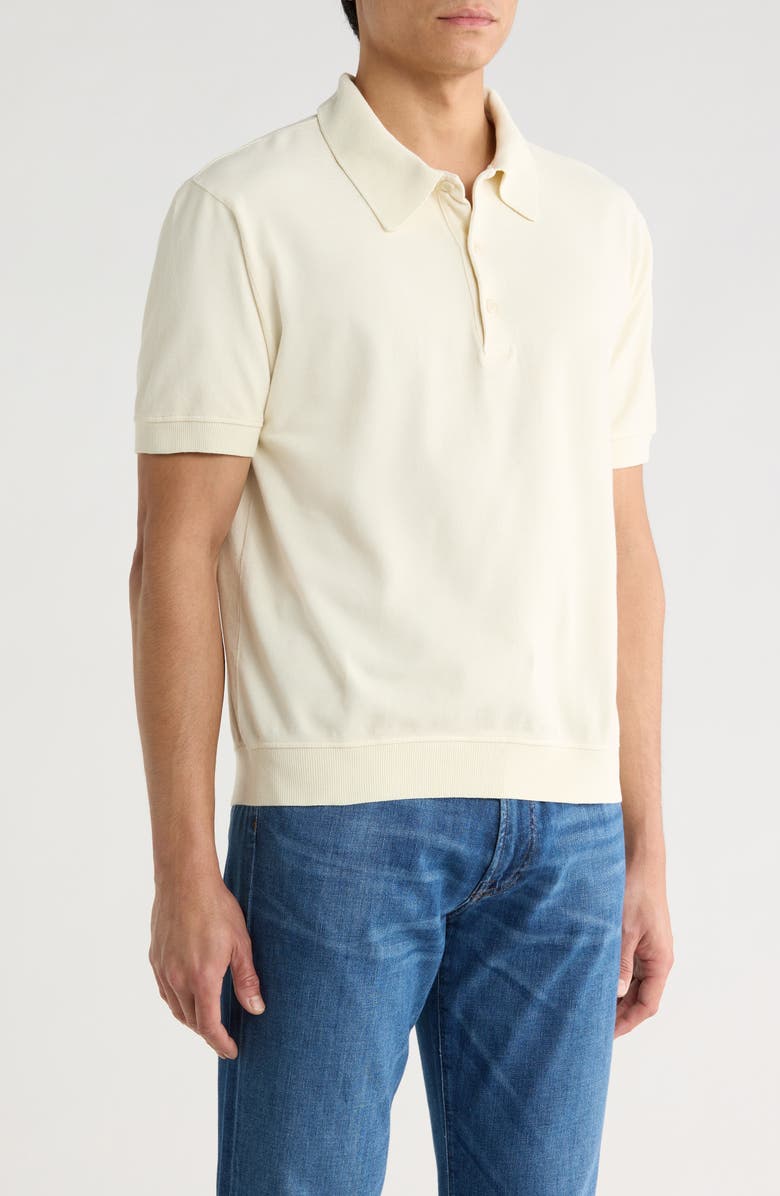 Citizens of Humanity Banded Cotton Piqué Polo, Alternate, color, Light Beige