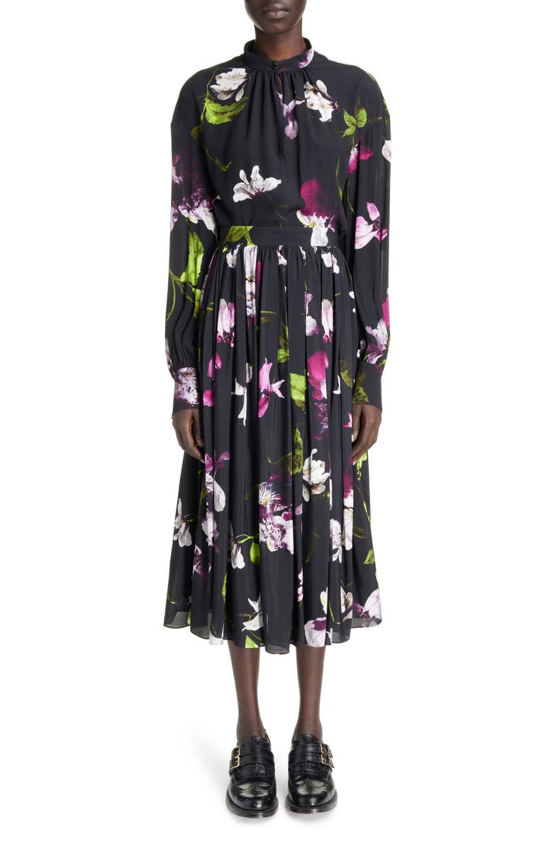 Erdem Floral Pleated Skirt, Alternate, color, 