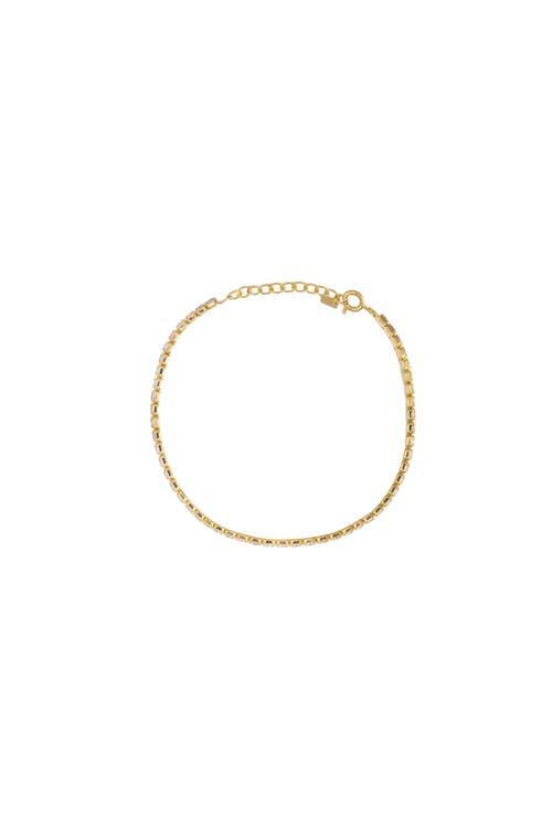 Bearfruit Jewelry Sterling Silver 18k Gold Plated Cherie Tennis Bracelet In Gold