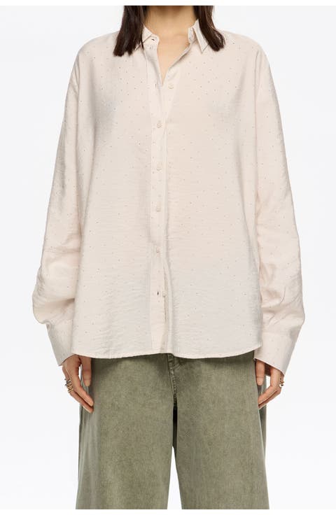 Rhinestones boxy shirt
