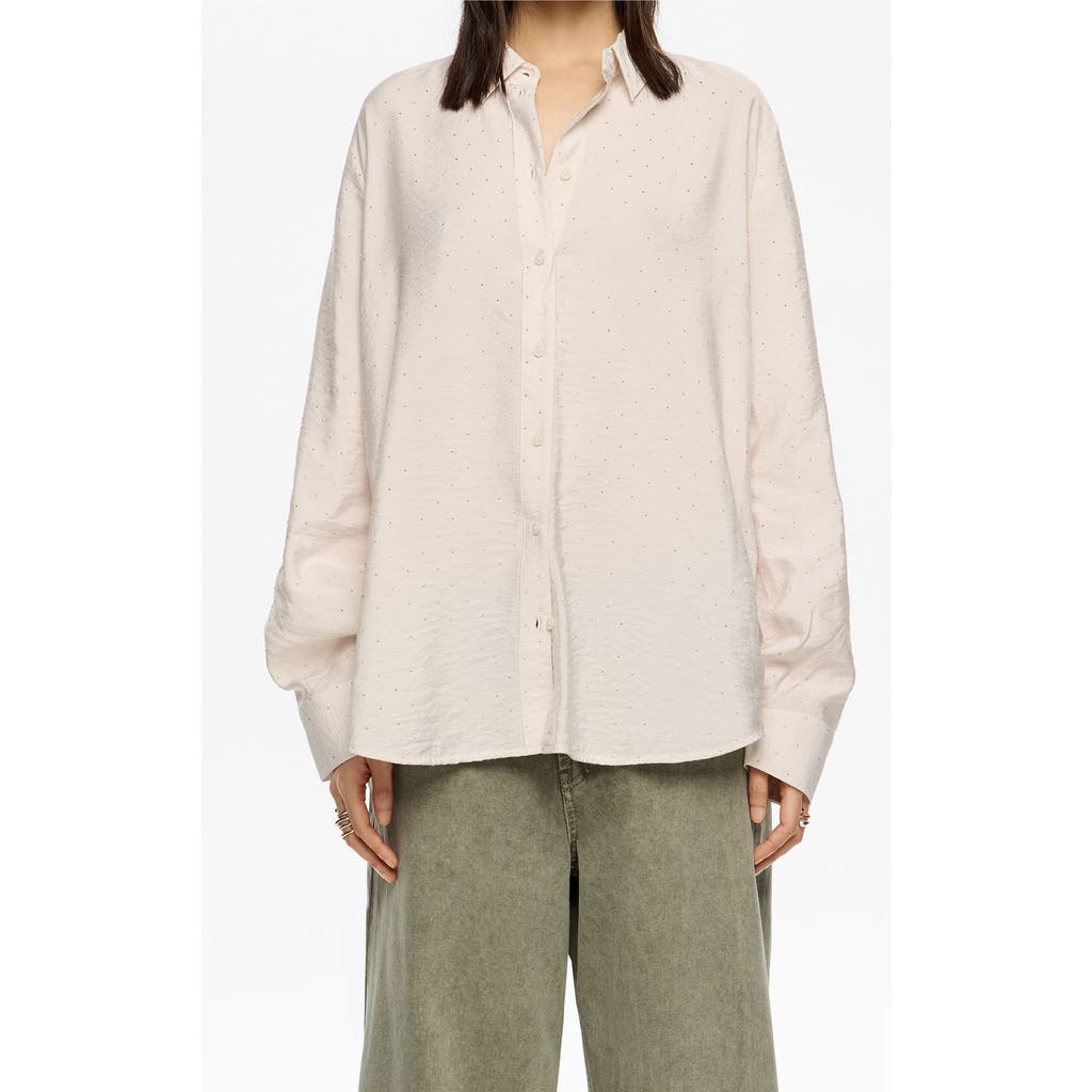 Bimba Y Lola Rhinestones Boxy Shirt In Neutral