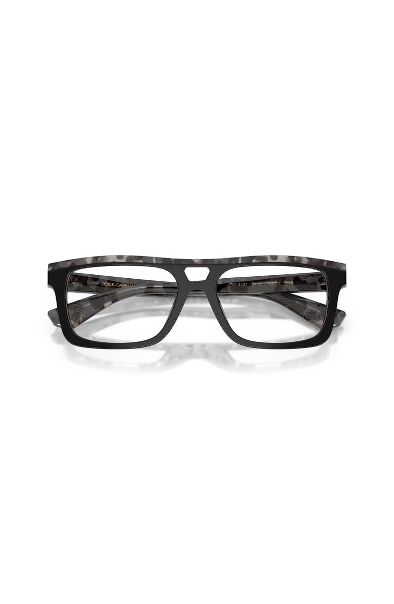 Dolce&Gabbana 54mm Rectangle optical glasses, Alternate, color, Black