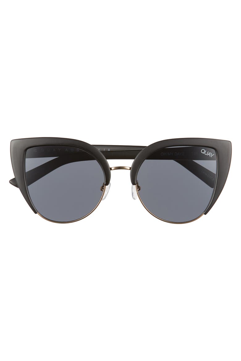 Australia x Missguided Oh My Dayz 53mm Sunglasses, Alternate, color, BLACK/ SMOKE