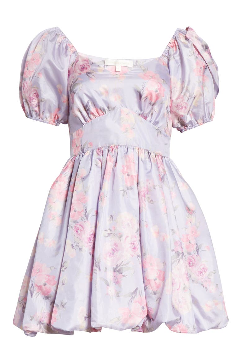 Hansel Floral Puff Tie Sleeve Minidress, Alternate, color, HIBISCUS