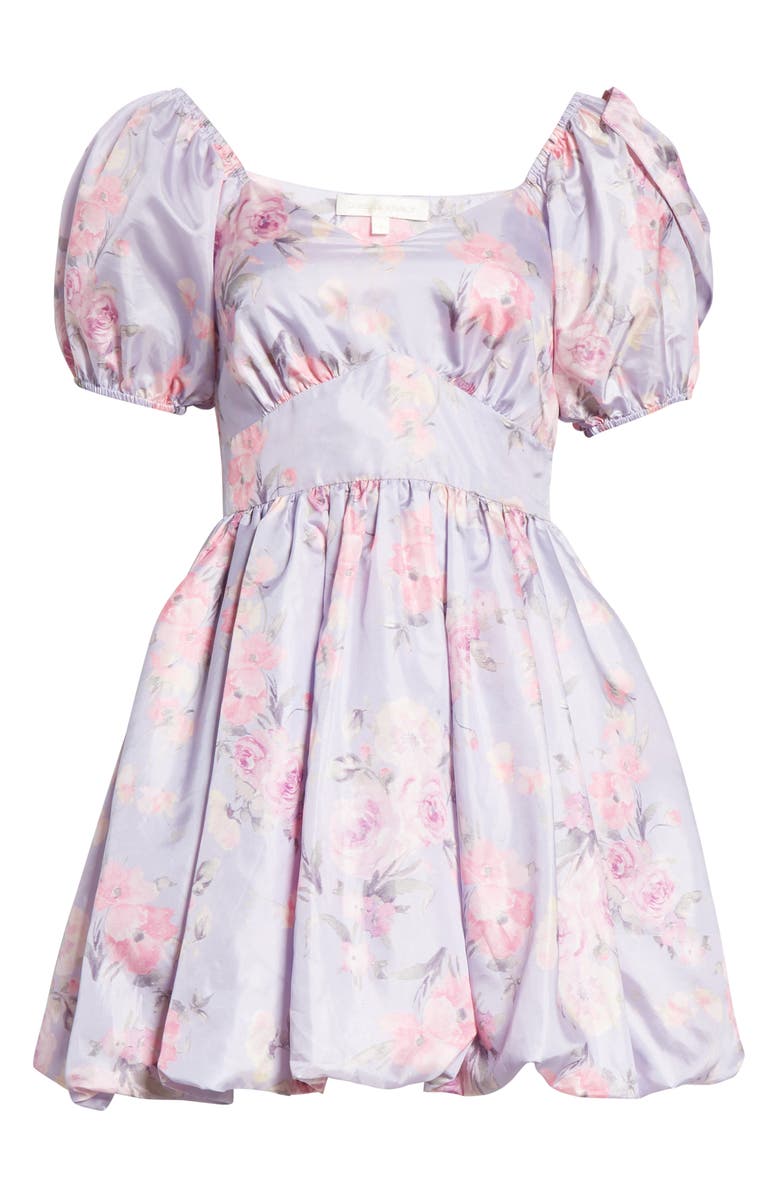 LoveShackFancy Hansel Floral Puff Tie Sleeve Minidress, Alternate, color, 