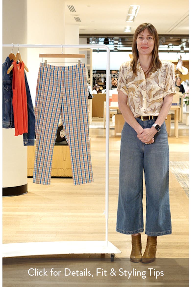 Iria Check Cotton & Linen Capri Pants video