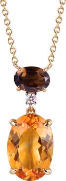 Kahn High Jewelry Citrine & Smoky Quartz Necklace with Diamonds