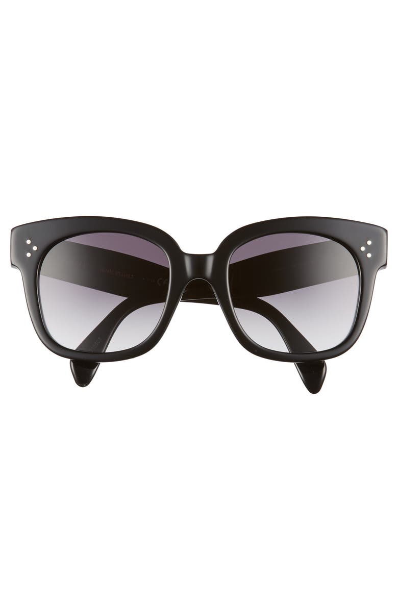 CELINE 54mm Square Sunglasses, Alternate, color, Black/ Smoke