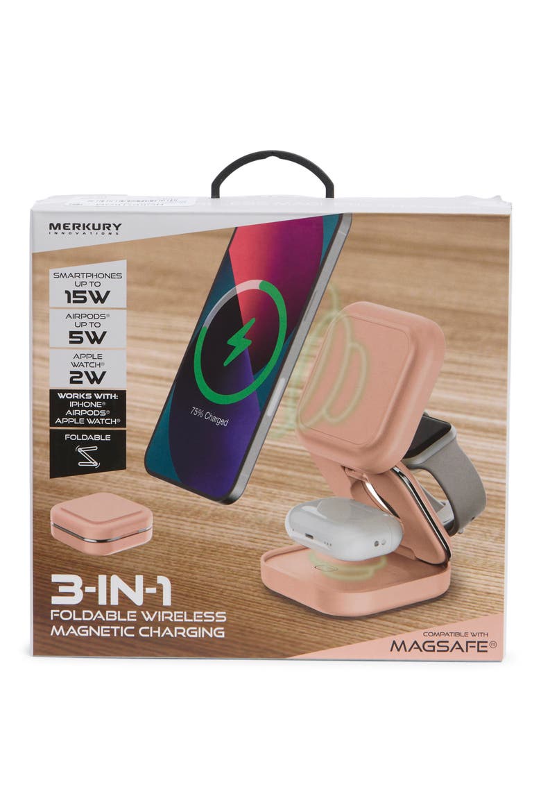 3-in-1 Foldable Wireless Charging Station, Main, color, DUNE