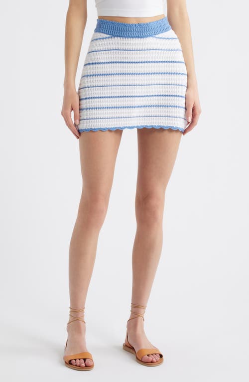 Loveshackfancy Willette Crochet Miniskirt In Blue