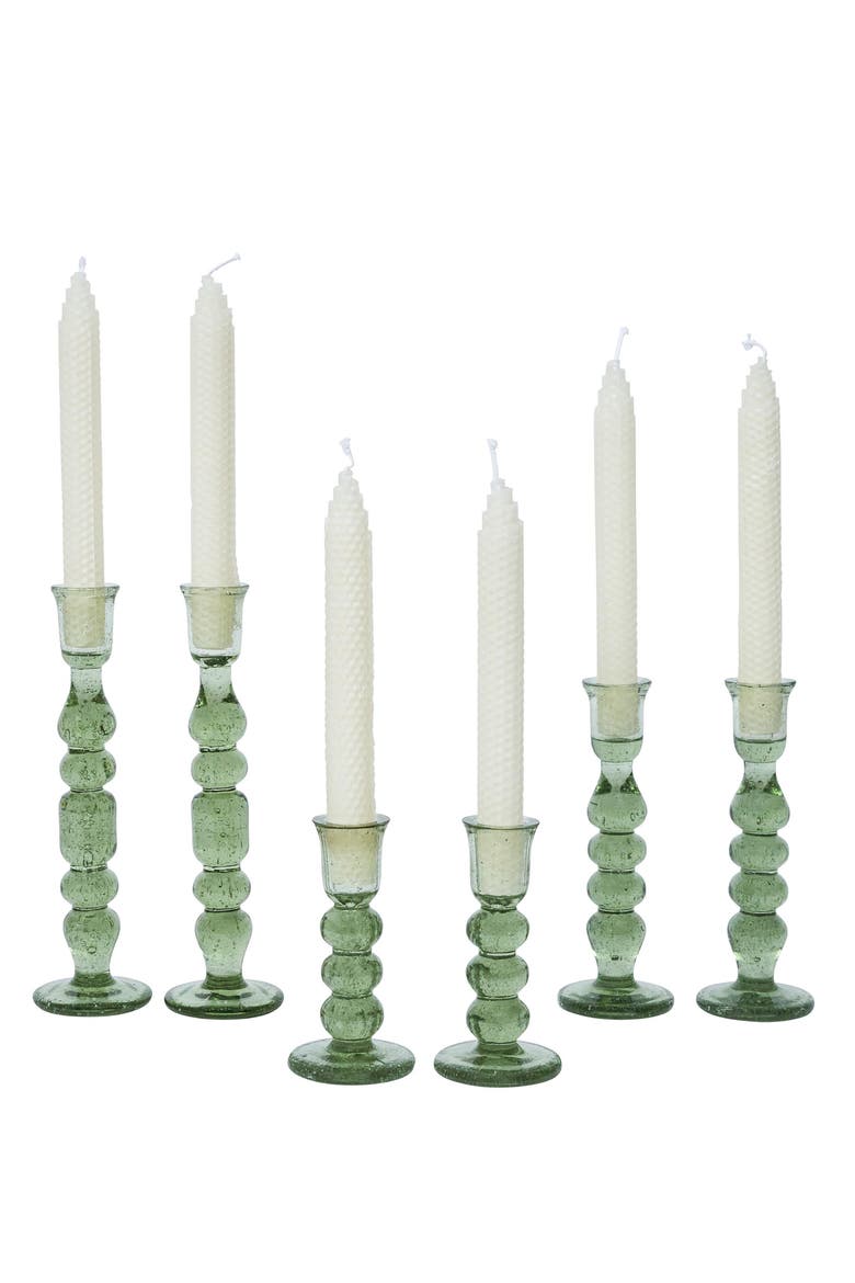 Provence Set of 2 Candlesticks, Alternate, color, BASIL