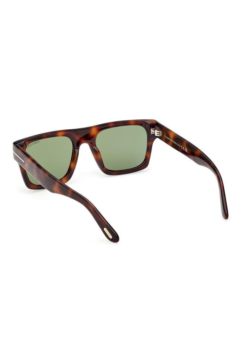 Cyrus 53mm Square Sunglasses, Alternate, color, SHINY HAVANA / VINTAGE GREEN