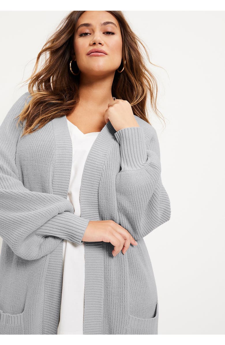June + Vie Open-Front Cardigan, Alternate, color, Black