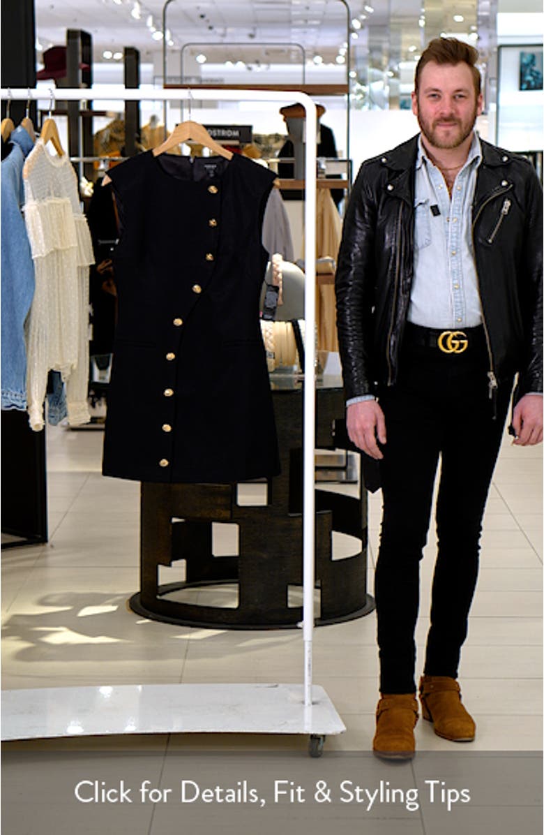 Julieta Asymmetric Button Sleeveless Minidress, sales video thumbnail