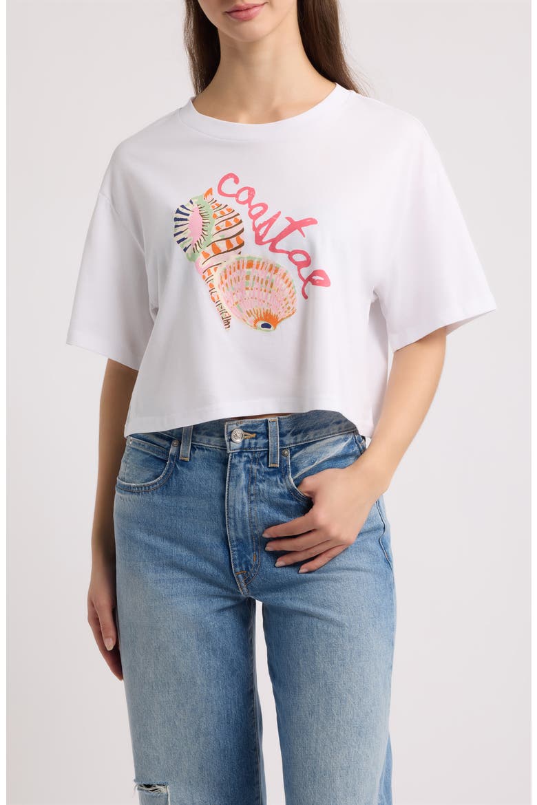 Martina Graphic Cropped T-Shirt, Main, color, BUTTER