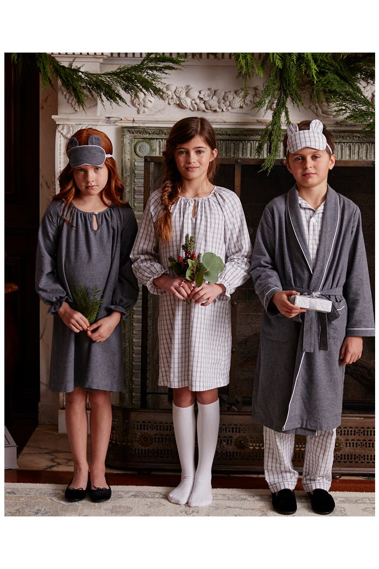 Kids' Delphine Flannel Nightgown, Alternate, color, GREY