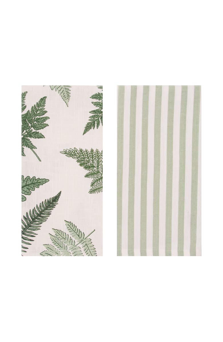 C&F Home Botanical Forest 100% Cotton Graphic Print Set of 2 Handtowels, Alternate, color, Green