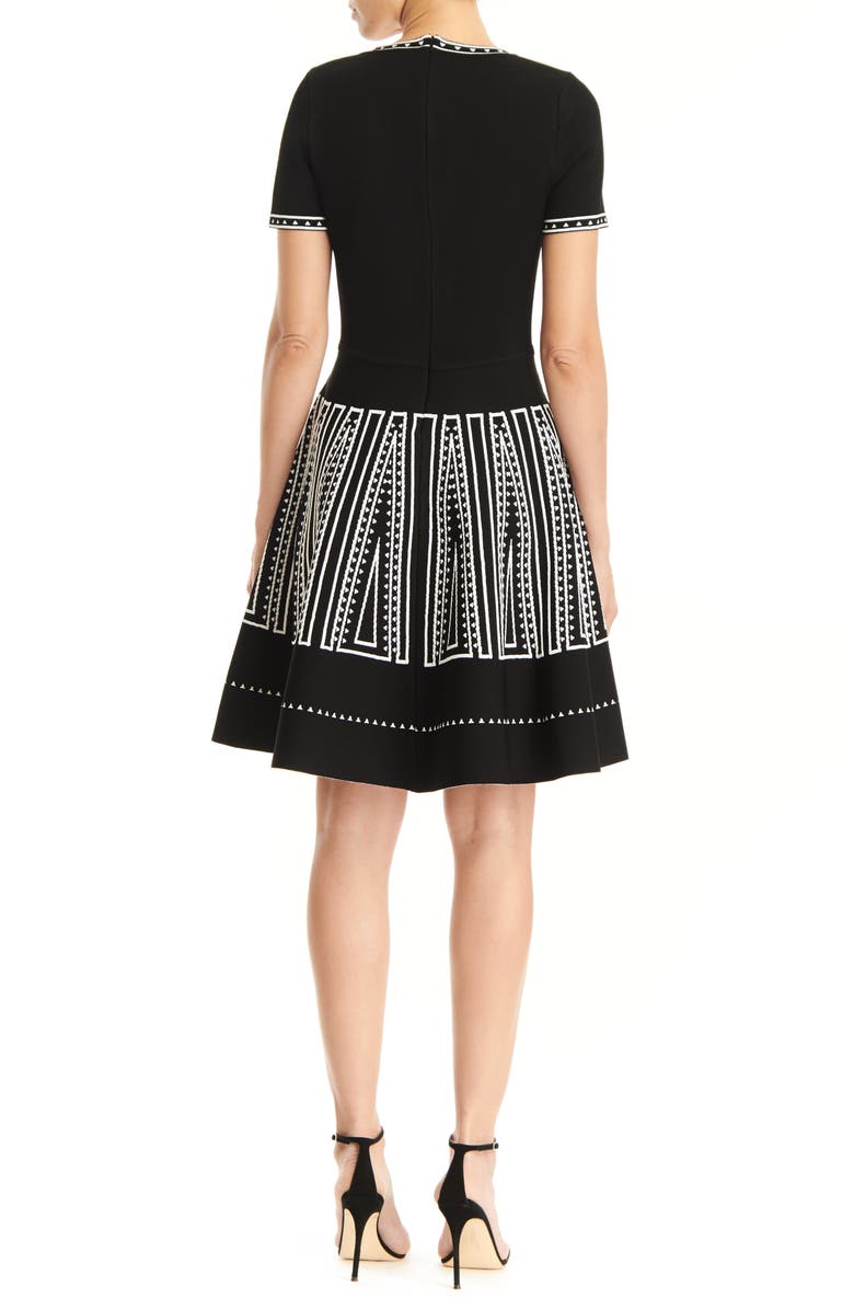 Carolina Herrera Jacquard Fit & Flare Sweater Dress, Alternate, color, 