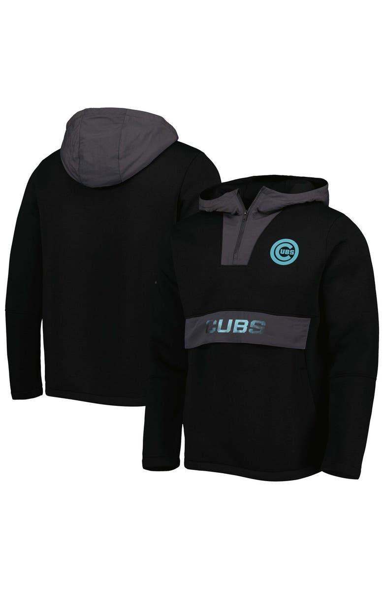 LEVELWEAR Men's Levelwear Black Chicago Cubs Ruckus Quarter-Zip Hoodie, Main, color, Black